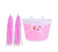 NAMOARLY 4 pièces Accessoires Décoratifs Vélo Garçon Fille avec Paniers Tissés Rose Guirlandes Colorées pour Guidon Ornements Résistants pour Garçons et Filles