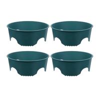 NAMOARLY 4 Pièces Anneau de Séparation pour Plantes en Plastique Vert, Protège Fleurs et Tomates, Prévient la Compétition des Nutriments, Conserve L'humidité dans Jardins et Patios