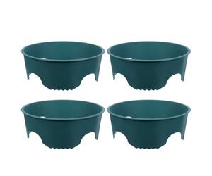 NAMOARLY 4 Pièces Anneau de Séparation pour Plantes en Plastique Vert, Protège Fleurs et Tomates, Prévient la Compétition des Nutriments, Conserve L'humidité dans Jardins et Patios