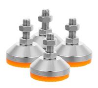 NAMOARLY 4 Pièces Niveleur Réglable en Acier au Carbone avec Base en Caoutchouc Antidérapante pour Machines Lourdes, Pied Fixe Stable et Support Robuste pour Équipement de Forage