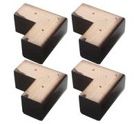 NAMOARLY 4 Pièces Pied de Canapé Résistance à L'humidité en Bois Massif Forme en L Marron Structure à Tenon et Mortaise et Support Stable pour Table Cuisine