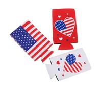 NAMOARLY 4pièces Manchons Isolants pour Canettes Accessoires De Fête pour Juillet pour Bière Et Soda Néoprène Styles Aléatoires