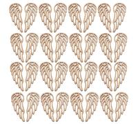 NAMOARLY 50 Pièces Ailes en Bois Soi-même, Tranches de Bois Non Finies sans Trou, Décorations Rustiques pour Projets Artisanaux et Créations de Noël