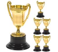 NAMOARLY 6 Mini Trophées en Plastique Doré 8.5 Cm pour Enfants Récompenses De Jeux Compétitions Scolaires Et Sports pour Encourager Les Petits Champions