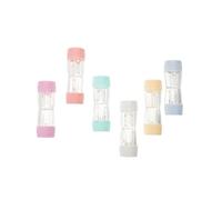 NAMOARLY 6 Pièces Boîte à Lentilles Rgp Double Flacon en Plastique, Voyage | Compartiments Gauche et Droite Marqués, Coque Rigide Géométrique, Format Portable, pour Routine Quotidienne