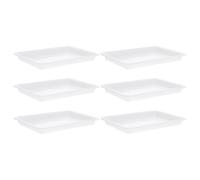 NAMOARLY 6 Pièces de Soucoupes Rectangulaires en PP Blanc pour Pots de Fleurs, Plateau de Plantation Pratique Qui Empêche Les Fuites d'eau et Collecte la Terre, pour Jardinage