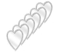 NAMOARLY 6 Pièces Lot de Miroirs Autocollants Forme de Coeur avec Strass pour Décoration Coque Téléphone DIY Accessoires Durables et Élégants pour Filles et Voyage