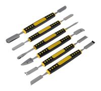 NAMOARLY 6 pièces Outil Levier Métal Multi-fonction Double Tête pour Démontage Coque Machine Manche Antidérapant Injection Tête Renforcée avec Étui de Rangement Pratique