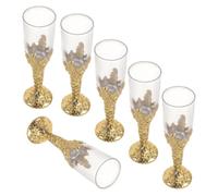 NAMOARLY 6 Pièces Petits Verres à Vin en Plastique Style Rétro | Gobelets Réutilisables, Service de Petites Portions, Format Léger et Robuste, Adaptés aux Liqueurs, Halloween, Église