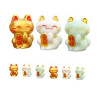 NAMOARLY 9 Pièces Mini Chat Porte- Mini-Sculpture de Chat Sculpture Feng Shui Decoration Bureau décoration Bureau Animaux Animal Figurines atures Figurine Chat Chanceux