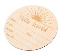NAMOARLY Annonce de Naissance en Bois Prénom Personnalisé, Panneau Rond pour Chambre Bébé, Présent Naissance pour Hôpital