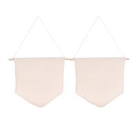 NAMOARLY Bannière Murale Beige en Coton Polyester Bâtonnet en Bois, Support Suspendu pour Collection de Badges et Broches, pour Décoration DIY et Bureau, Lot de 2 Pièces