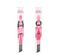 NAMOARLY Bannière Suspendue de Noël Casse-Noisette - 1 Paire de Décorations de Porte Festives - Couplets Décoratifs pour Ambiance de Fête - Ornement Suspendu Porche Fenêtres et Murs