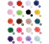 NAMOARLY Barrettes à Cheveux Couleur Aléatoire à Fleurs Lot de 20 en Mousseline Accessoires Décoratifs Légers et Colorés pour Filles pour Mariage ou Fête