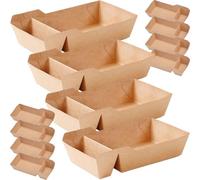 NAMOARLY Boîtes à Goûter en Papier Kraft pour Snacks, 2 Compartiments, Capacité 520ml, Légères et Pratiques, Lot de 50 pour Repas Entre Amis ou Décorations Festives