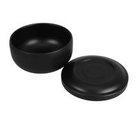NAMOARLY Bol à Savonnette à Raser avec Couvercle et Porte-blaireaux | Noir, Design Rétro Intemporel, Organise les Outils de Rasage, pour Maison et Barber Shop