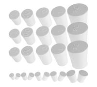 NAMOARLY Bouchons en Caoutchouc Blanc Coniques Étanchéité et Résistance à Haute Température Lot de 50 pour Tubes à Essais pour Laboratoire et Expériences