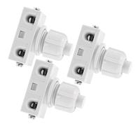 NAMOARLY Bouton-poussoir Automatique Blanc 3pcs Capuchon, Interrupteur à Réarmement pour Lampes et Appareils, Installation Facile, Usage Polyvalent en Milieu Marin et Alimentation