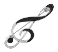 NAMOARLY Broche Accessoire Minimaliste et Moderne Note de Musique en Alliage de Zinc Argenté Design Épuré et Élégant pour Veste ou Costume