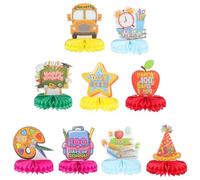 NAMOARLY Centre de Table Nid D'abeille 9 Pièces 100e Jour D'école, Décoration Scolaire en Papier Détails Délicats, Facile à Installer Classe Maison