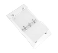 NAMOARLY Classeur à pression transparent A8, couverture de classeur à feuilles mobiles en PVC souple, 21 pièces avec anneaux ronds, fermeture sécurisée et pochettes perforées, pour voyage