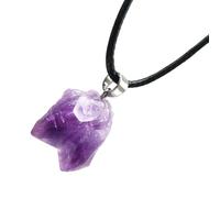 NAMOARLY Collier Forme Irrégulière, Confortable à Porter Pendentif Artisanal en Améthyste Naturelle Pourpre Facile à Mettre Enlever, Usage Quotidien Bar