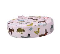 NAMOARLY Coussin Rehausseur de Chaise Épais Garçon et Filles, Siège Rond en Coton Antidérapant, Coussin Lavable Sangles Réglables pour Chaise Haute Bébé, Confort Solide, Usage Repas