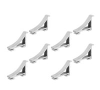 NAMOARLY Crochets en Aluminium Argenté Lisse Lot de 8 Facile à Utiliser, Clips Robustes pour Support D'étagère de Réfrigérateur pour Congélateur et Étagères de Frigo