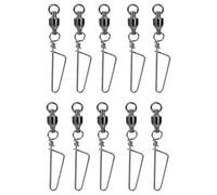 NAMOARLY Émerillons Rapides en Acier Inoxydable 10 Pièces, Pivot Résistant la Corrosion, Accessoires de Pêche Faciles à Utiliser pour Pêche en Eau Douce Mer