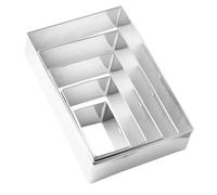 NAMOARLY Emporte-Pièces Rectangulaires 5 Tailles en Acier Inoxydable Ensemble pour Découpe Pâtisserie Biscuits Gâteaux la Cuisine Domestique 4.53X2.95X0.98 Pouces