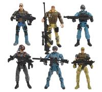 NAMOARLY Figurines de Soldat Miniatures 6 Pièces avec Bras et Jambes Articulés, Modèle Militaire Éducatif Robuste pour Garçon et Filles, Décoration et Jeu Interactif