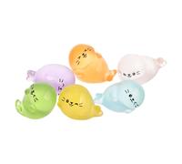 NAMOARLY Figurines Phoques Miniatures en Résine, Set de 6 Pièces Colorées pour Décoration de Jardins Féériques et Micro-Paysages, Convient aux Espaces Réduits