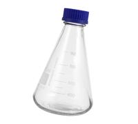 NAMOARLY Flacon Conique en Verre de 1000ml Bouchon Bleu et Graduation Claire, Flacon de Laboratoire pour Chimie et Recherche, Stockage Facile et Design Simple