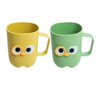 NAMOARLY Gobelets à Brosse à Dents Design Cartoon en PP Lot de 2 Grosse Capacité, Multi-usages pour Salle de Bain pour Usage Domestique Réutilisable