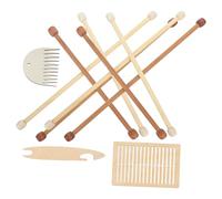 NAMOARLY Kit Complet D'outils de Tissage en Bois pour Loisirs Créatifs Planche à Tisser, Navette, Peigne et Crochet, pour Projets de Tressage Portables et Débutants