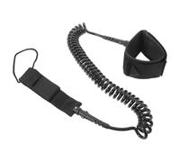 NAMOARLY Leash de Planche de Surf Noir en TPU et Néoprène, Épaisseur 7mm, Élastique Spiralé pour Paddle Board et Kayak, Fixation Sécurisée Haute Visibilité