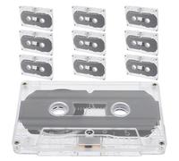 NAMOARLY Lot de 10 Cassettes Audio Vierges 30 Double Face, Bandes Audio Vierges Compatibles Enregistreur Cassette, Format Compact Vintage pour Enregistrement Musique, Discours et Bricolage