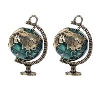 NAMOARLY Lot de 2 Globes Miniatures en Alliage Solide Modèle Réduit Décoratif pour Maison de Poupée Ornement Compact et Portable Accessoire de Décoration pour Salon Chambre et Bureau