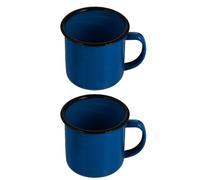 NAMOARLY Lot de 2 Mugs Émaillés Vintage pour Café ou Thé, Gobelets Solides Adaptés aux Restaurants de Fondue Chinoise, Maisons d'Hôtes et Voyages