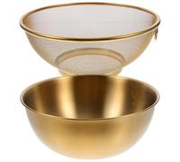 NAMOARLY Lot de 2 Set de Set de Paniers Passoires en Acier Inoxydable 22 Cm pour Lavage de Riz et Légumes, Tamis à Mailles Fines Résistant Cuisine Intérieure