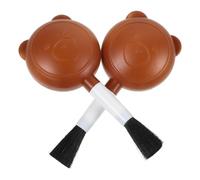 NAMOARLY Lot de 2 Souffleurs d'air Brosse Douce Marron, Souffleur de Poussière Compact pour Nettoyage Objectif Appareil Photo et Électronique, Outils de Nettoyage Polyvalents Solide
