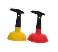 NAMOARLY Lot de 2 Ventouses pour Lavabo et Toilettes Rouge et Jaune, Mini Déboucheur de Canalisations en Caoutchouc Flexible, Pompe à Ventouse Puissante pour Évier, et Salle de