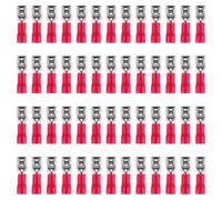 NAMOARLY Lot de 200 Cosses Plates à Sertir Isolées Rouges en Laiton et Pvc, Connecteurs Femelles à Fourche pour Câbles Électriques, Usage Solide et Solide en Atelier ou Maison