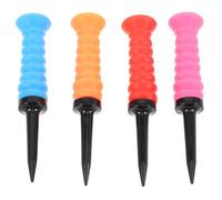 NAMOARLY Lot de 4 Tees de Golf Élastiques Incassables pour Tapis d'Entraînement Accessoires d'Intérieur et Extérieur Porte-Tees Souples Multicolores pour Practice Golf