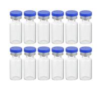 NAMOARLY Lot de 50 Flacons de Prélèvement en Verre 3ml avec Bouchons en Silicone, Réutilisables, Étanchéité pour Chimie et Hôpitaux