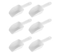 NAMOARLY Lot de 6 Cuillères à Riz Blanches en Plastique Pp Fond Plat, Résistance Basse Température et Trou Suspendre, Accessoires la Cuisine Pratiques pour Usage Quotidien