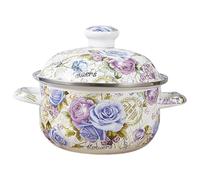 NAMOARLY Marmite Émaillée Rétro à Deux Poignées Casserole Soup Pot Résistante à Usure pour Cuisson Rapide sur Plaques Induction et Gaz Cocotte Vintage Émail Facile à Nettoyer