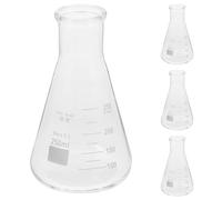 NAMOARLY Mesure Précise Lot de 4 Fioles Coniques en Verre Borosilicate Épais sans Bavures Capacité Standard pour Expériences Scolaires en Chimie