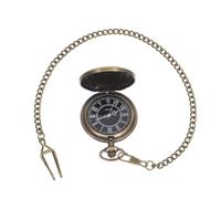 NAMOARLY Montre de Poche Classique à Chiffres Romains en Bronze Antique avec chaîne, Cadran Large, Montre Vintage pour Hommes pour Usage Quotidien et Occasions