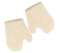NAMOARLY Moufles de Bain Exfoliants en Sisal 2 Pièces pour Cou et Visage, Design Moufle Confortable, Créant une Mousse Riche, pour Camping et Voyage